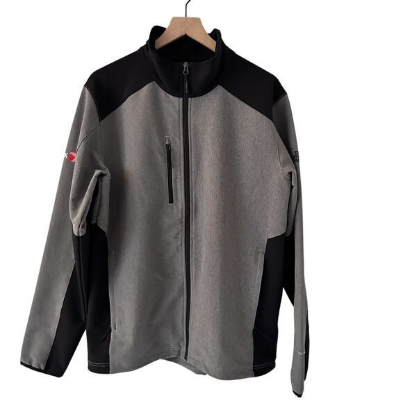 The North Face Black‎ and Grey Windwall Full Zip Jacket Xerox Logo Size L